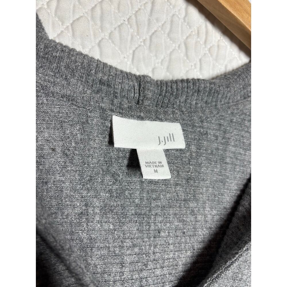 J. Jill Women M Gray Long Sleeve Hoodie Tunic Casual Comfort Relaxed - Picture 4 of 8